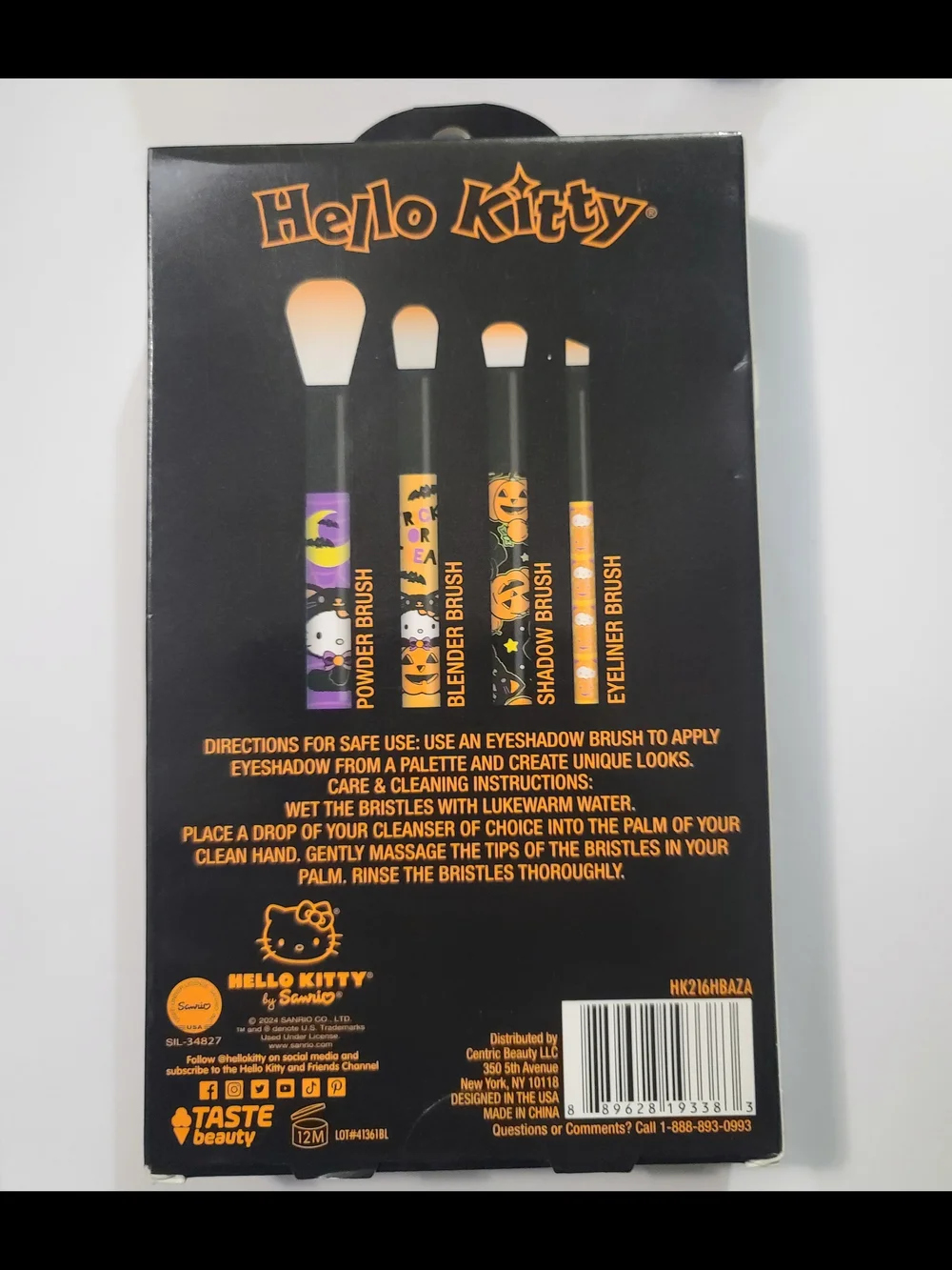 Hello Kitty Kids Halloween Cosmetic Brush Set - Purple & Orange